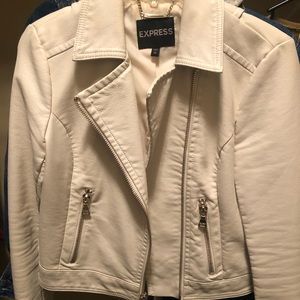 Express ivory moto jacket